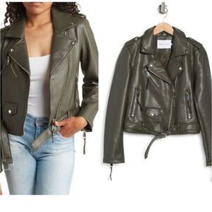 NWT Rebecca Minkoff Olive Green Women’s Xsmall Leather Moto Jacket